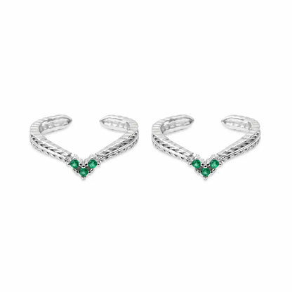 Emerald Whisper Gold Toe Rings