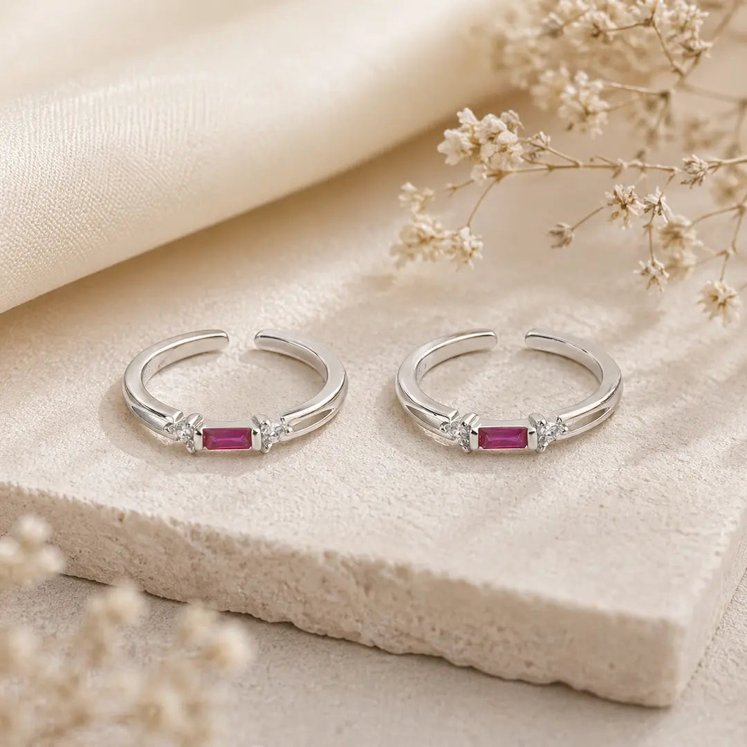 Ruby Line Silver 92.5 Toe Rings