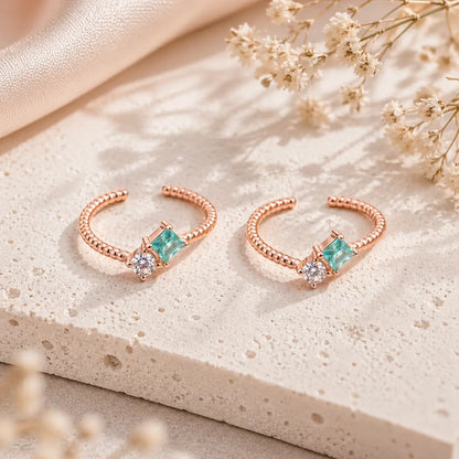 Aqua Glow Rose Gold 92.5 Toe Rings