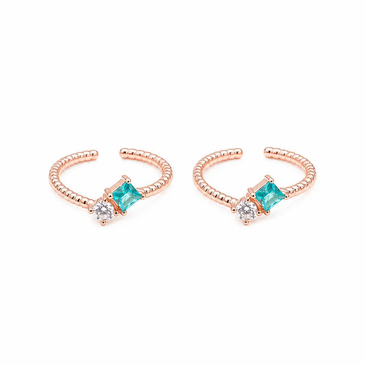 Aqua Glow Rose Gold 92.5 Toe Rings