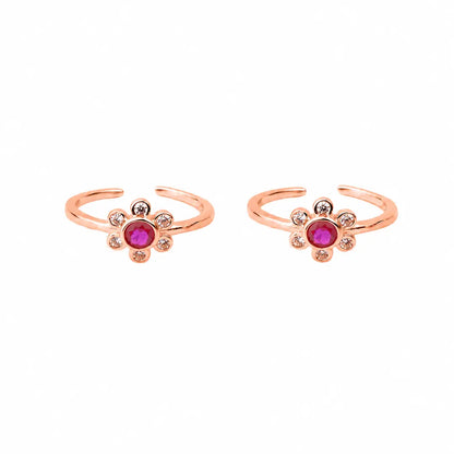 Ruby Bloom Silver 92.5 Toe Rings