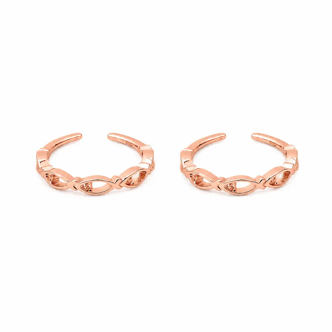 Luna Weave Silver 92.5 Toe Rings