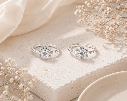 Blossom Spark Silver 92.5 Toe Rings