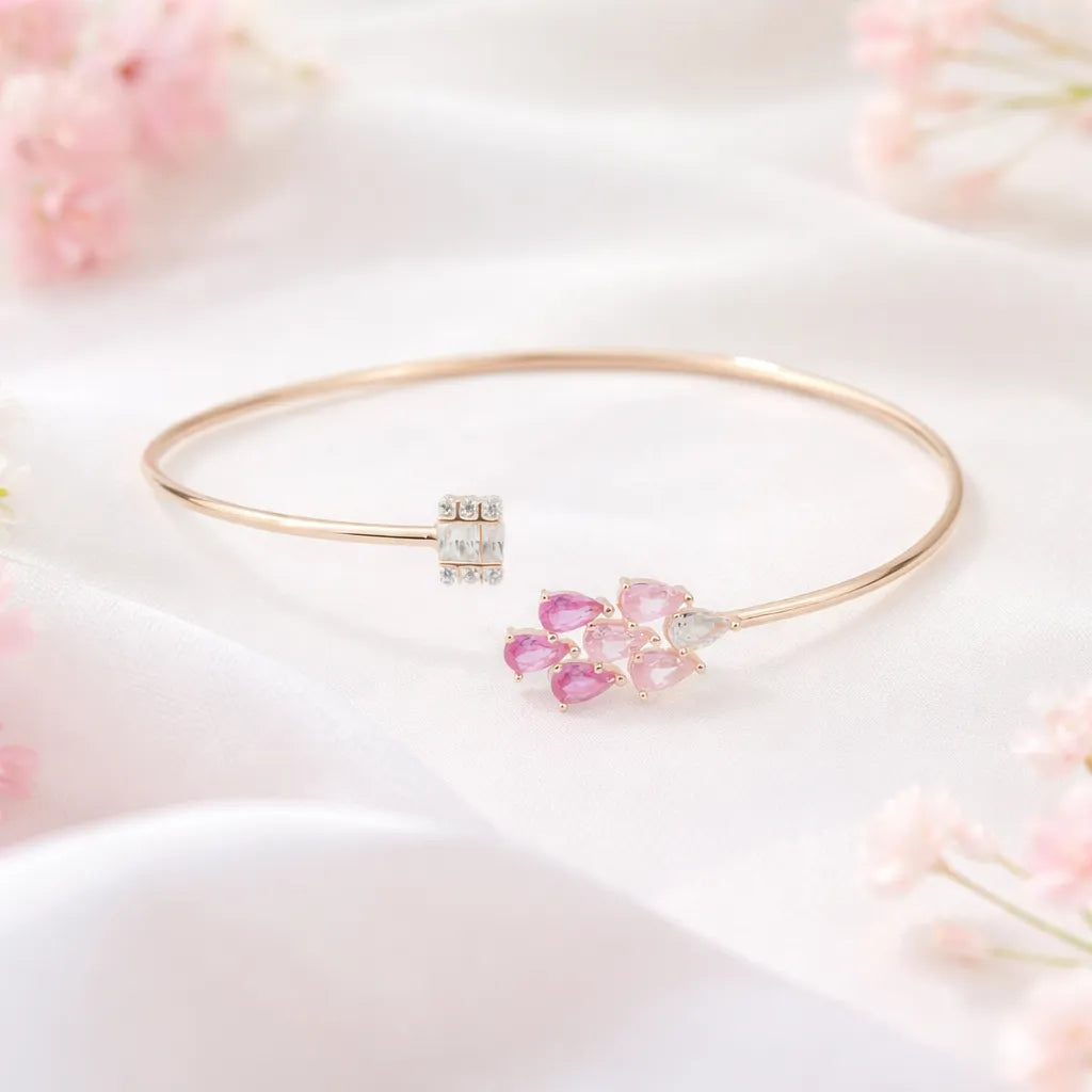 Blush Petal Rose Gold Kada - 925 Silver