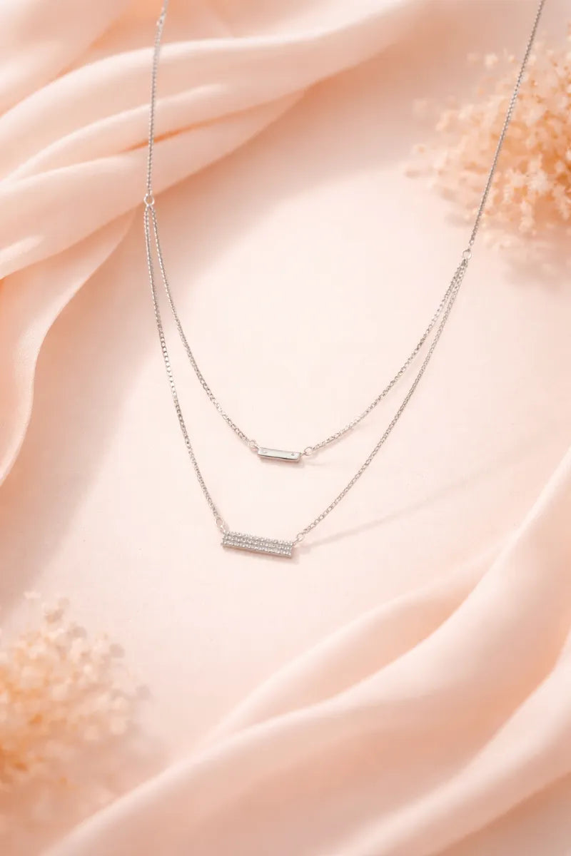 Luna Twin Gleam Necklace - 925 Silver