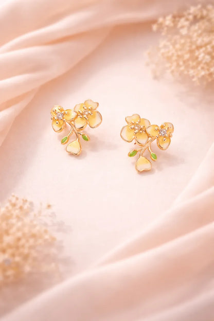 Bloom Grace Rose Gold Earrings - 925 Silver