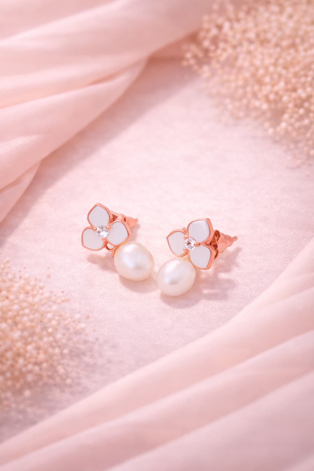 Blossom Pearl 925 Silver Adjustable Earrings