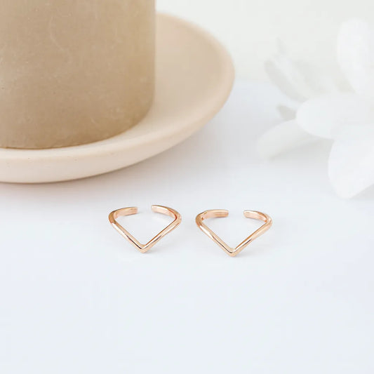 Viva V 925 Silver Adjustable Rose Gold Toe Ring