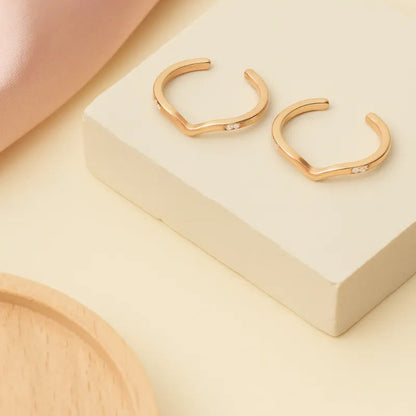 925 Silver Rose Gold Serenity Curve Adjustable Toe Ring