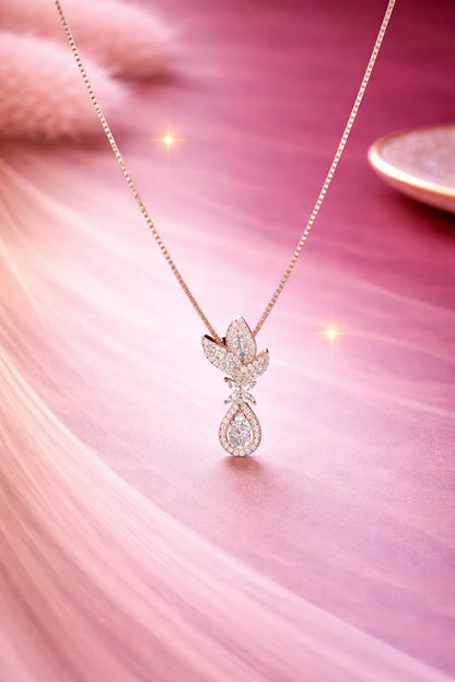 Blush Petal Drop 925 Silver Adjustable Charm Chain