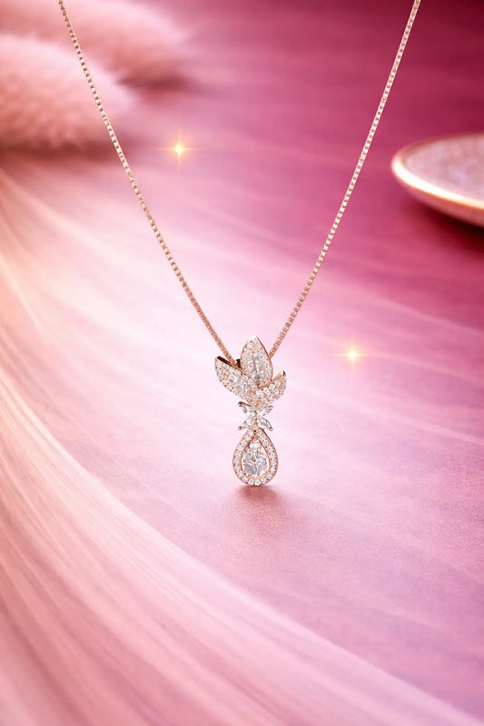 Blush Petal Drop 925 Silver Adjustable Charm Chain