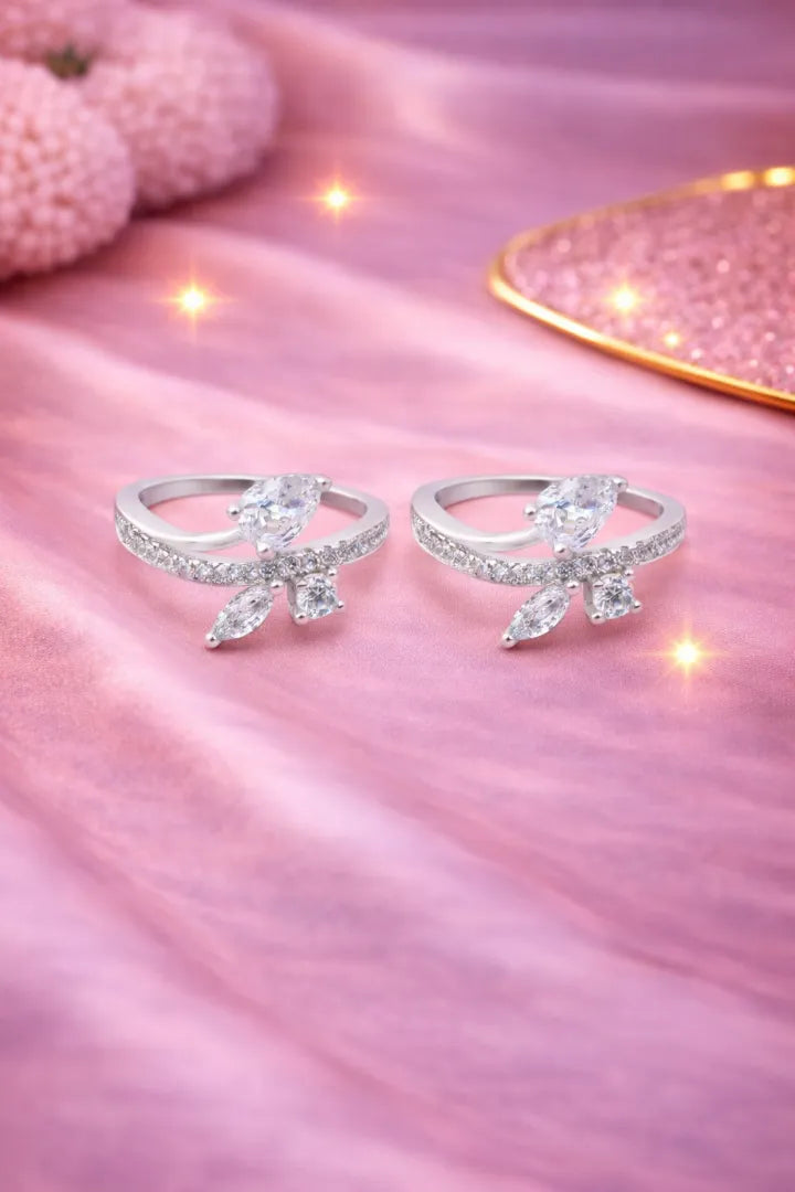 Celestia Bloom 925 Silver Adjustable Toe Ring (Rose Gold Finish)