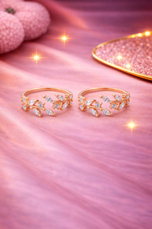 Aurora Vine  Adjustable Toe Ring -925 silver