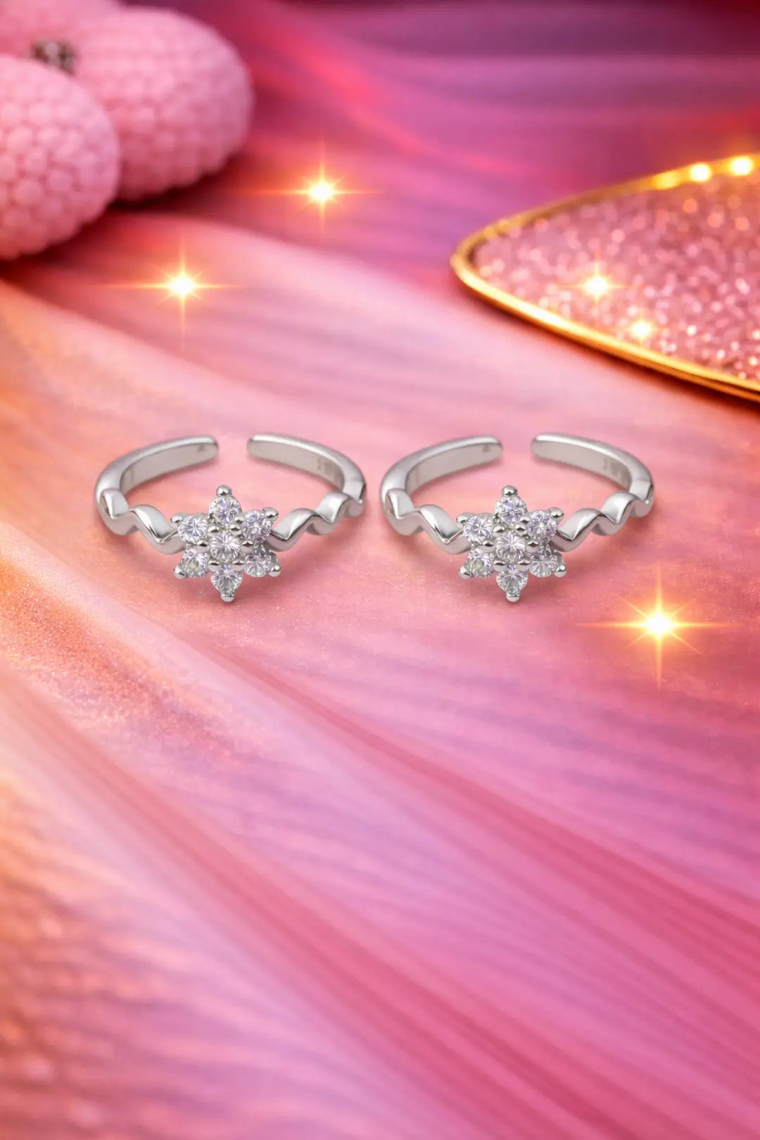 Radiant Bloom Adjustable  925 Silver Toe Ring