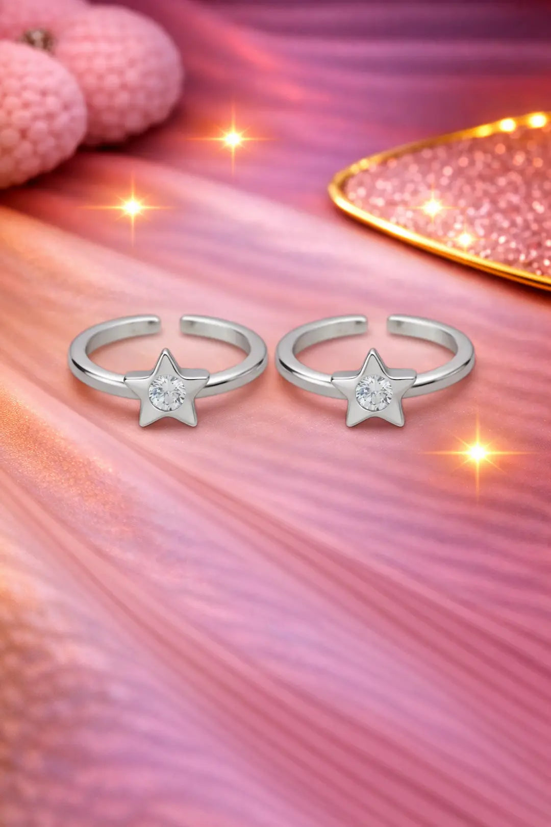 Starlight Charm 925 Silver Adjustable Toe Ring
