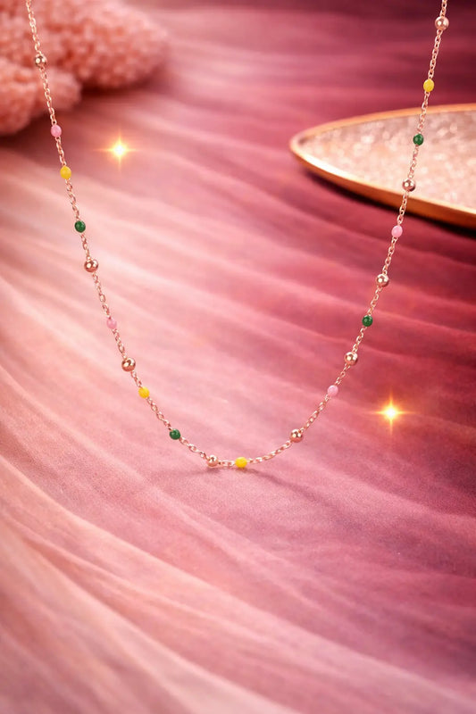 Radiant Dots 925 Silver Adjustable Charm Chain Necklace