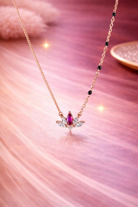 Ruby Lotus 925 Silver Adjustable Charm Chain