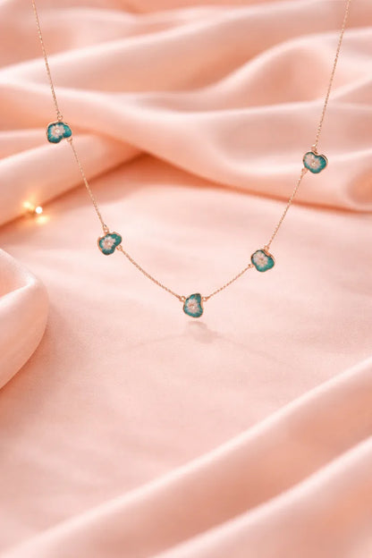 Azure Bloom Necklace - 925 Silver