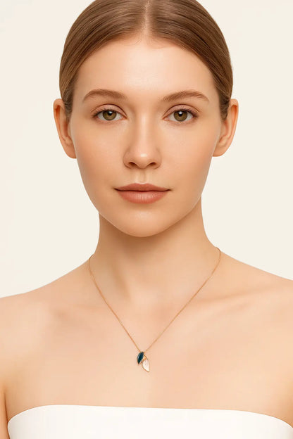 Whispering Leaves Rose Gold Pendant Necklace - 925 Silver