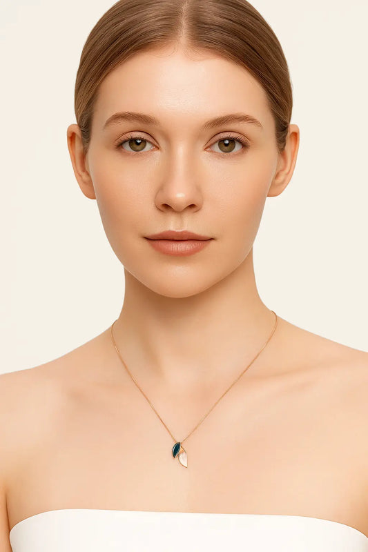 Whispering Leaves Rose Gold Pendant Necklace - 925 Silver