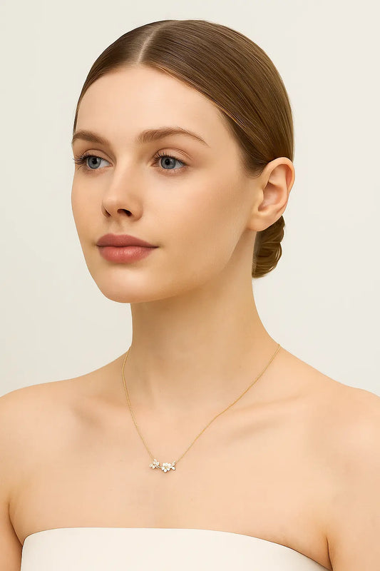 Blossom Grace Rose Gold Pendant Necklace - 925 Silver
