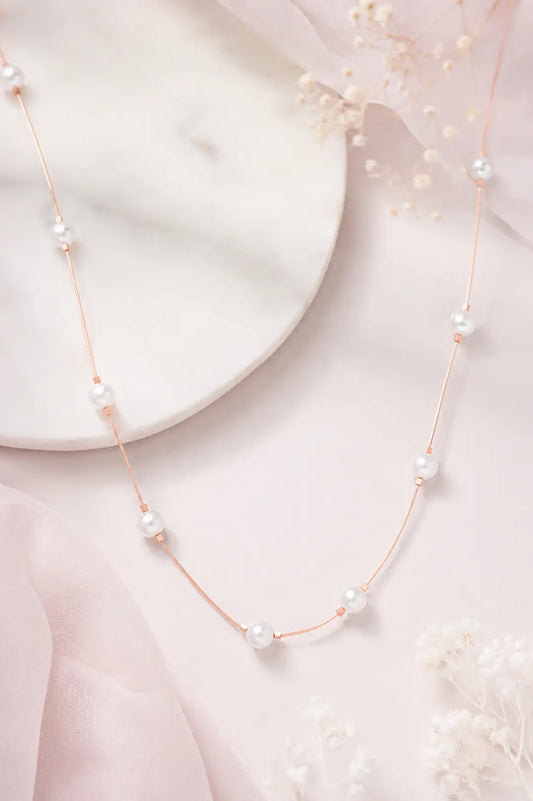 The Floating Pearls Necklace - 925 Silver