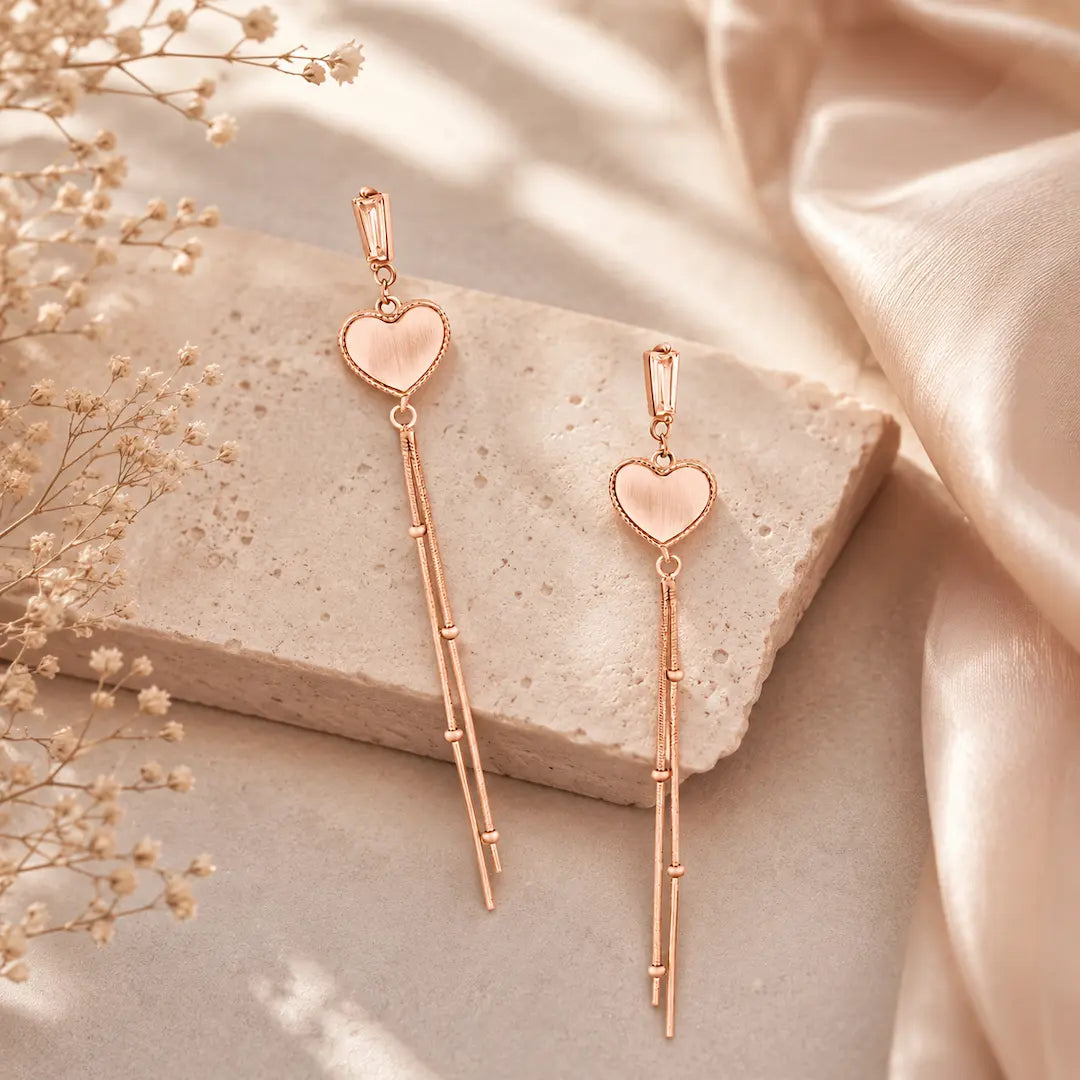 Heart Shell Danglers - 925 Silver