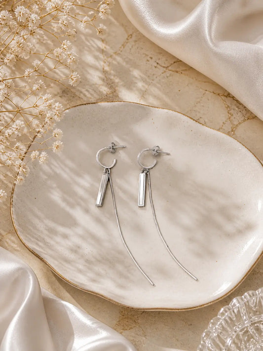 Silver Drop Earrings - 925 Silver