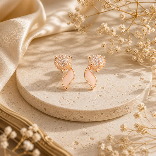The Foxy Grace Rose Gold Earrings - 925 Silver