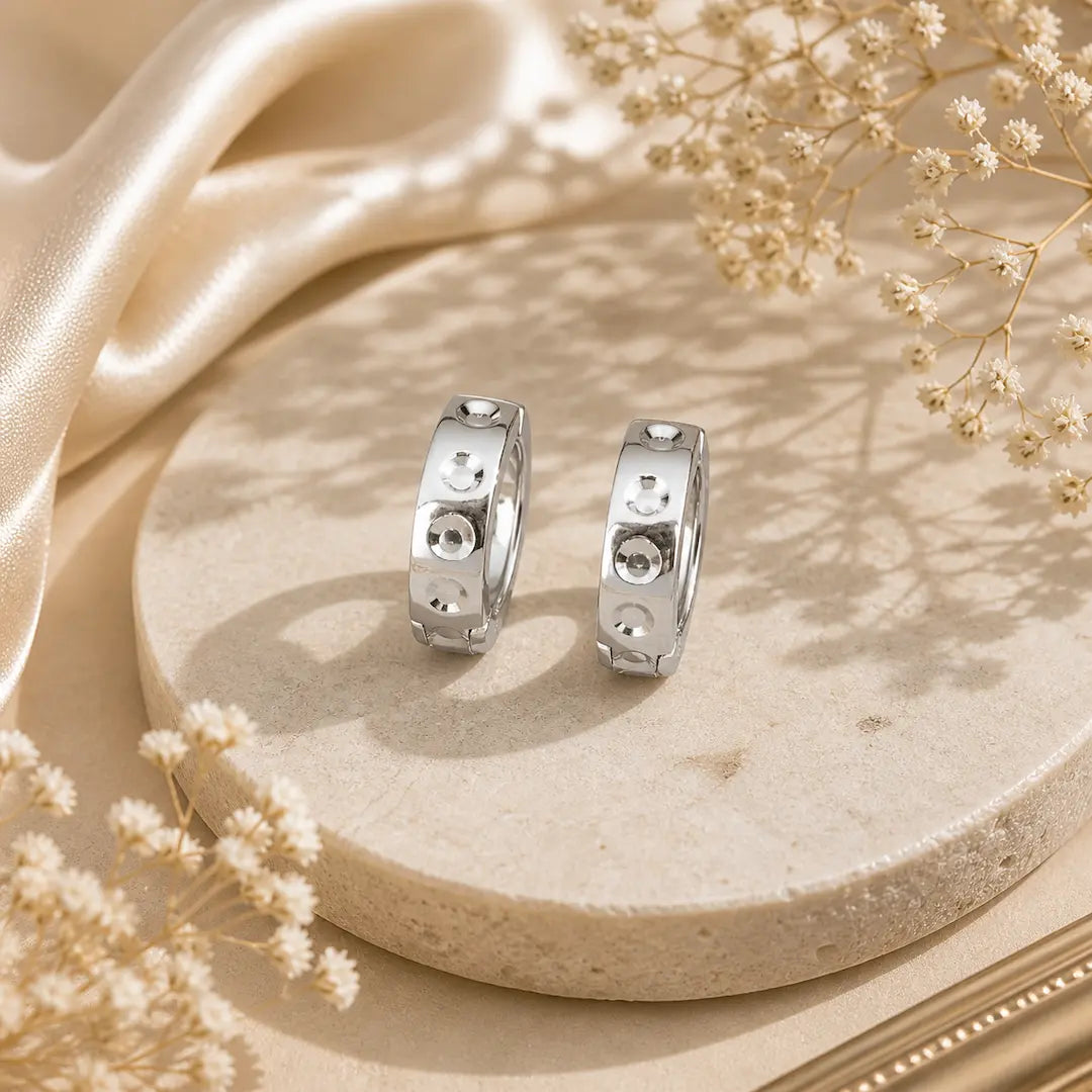 The Nova Bolt Hoops Earrings - 925 Silver