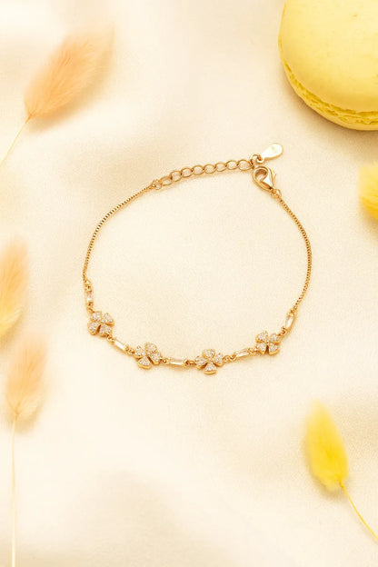 Blossom Charm Rose Gold Silver Bracelet