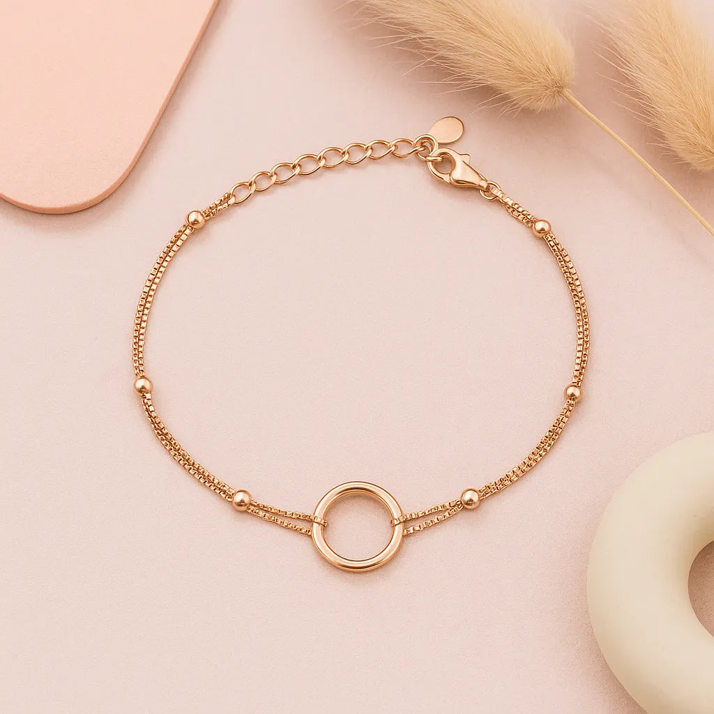 Eternal Circle Rose Gold Silver Bracelet