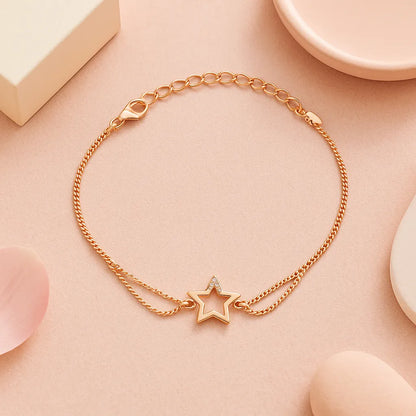 Stellar Charm Rose Gold Silver Bracelet