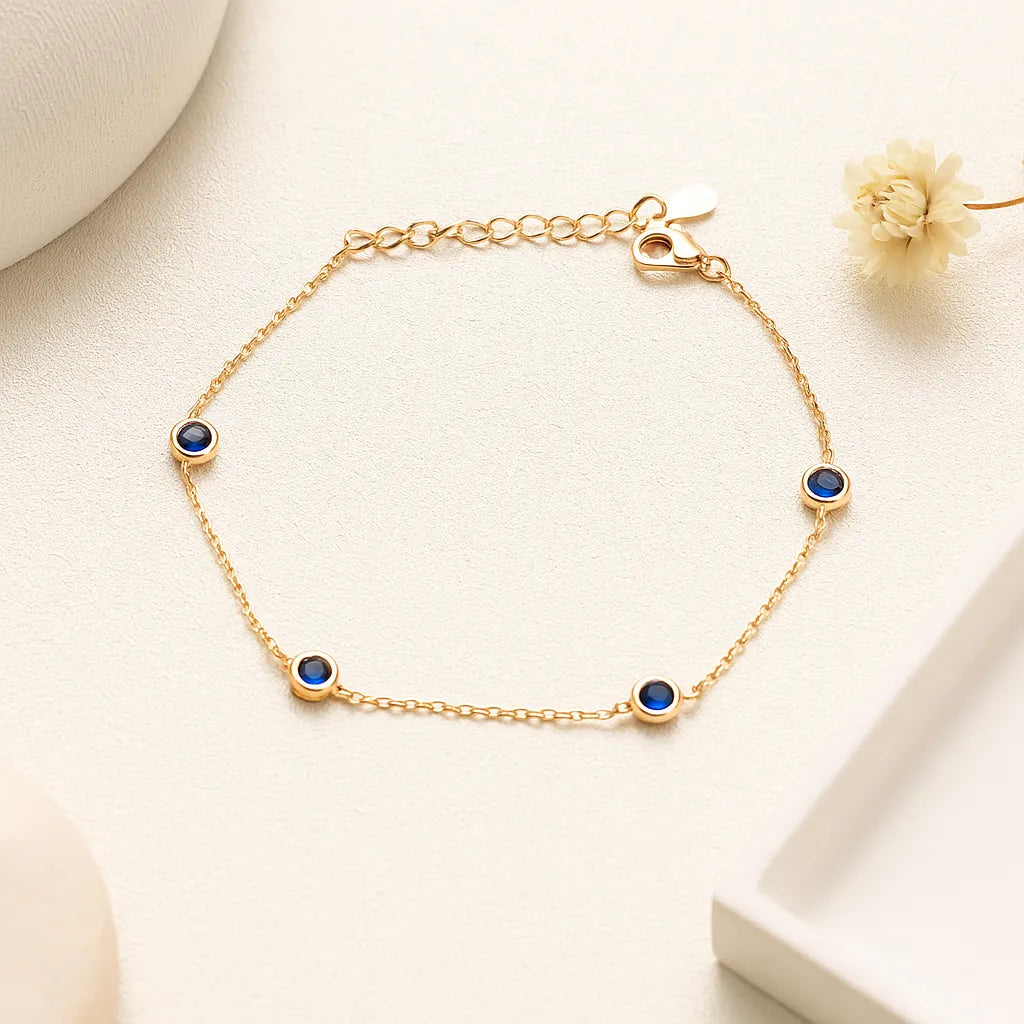 Midnight Glow Rose Gold Silver Bracelet