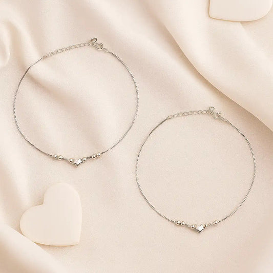 Pure Heart 925 Silver Adjustable Anklet