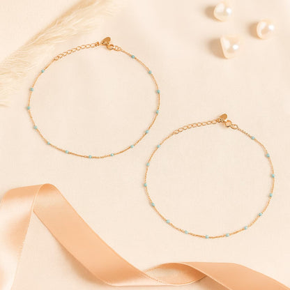 The Serene Silver Rose Anklets