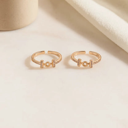 Silver Luxe Rose Gold Toe Ring