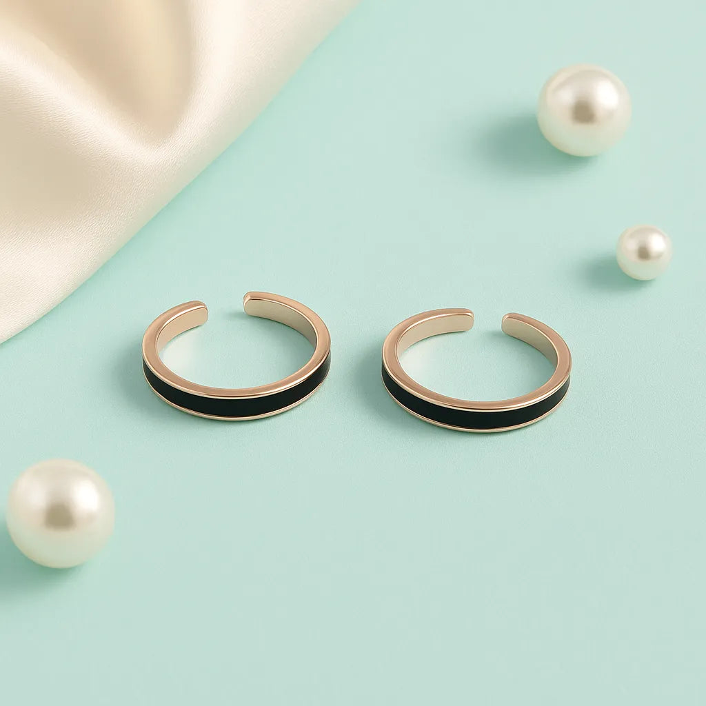 Noir Elegance Rose Gold Adjustable Toe Ring