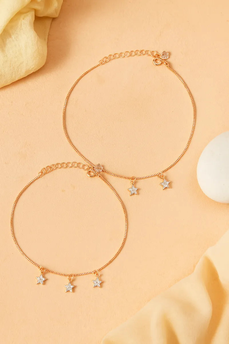 Silver Starlight Anklets