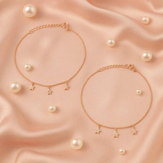 Silver Starlight Anklets