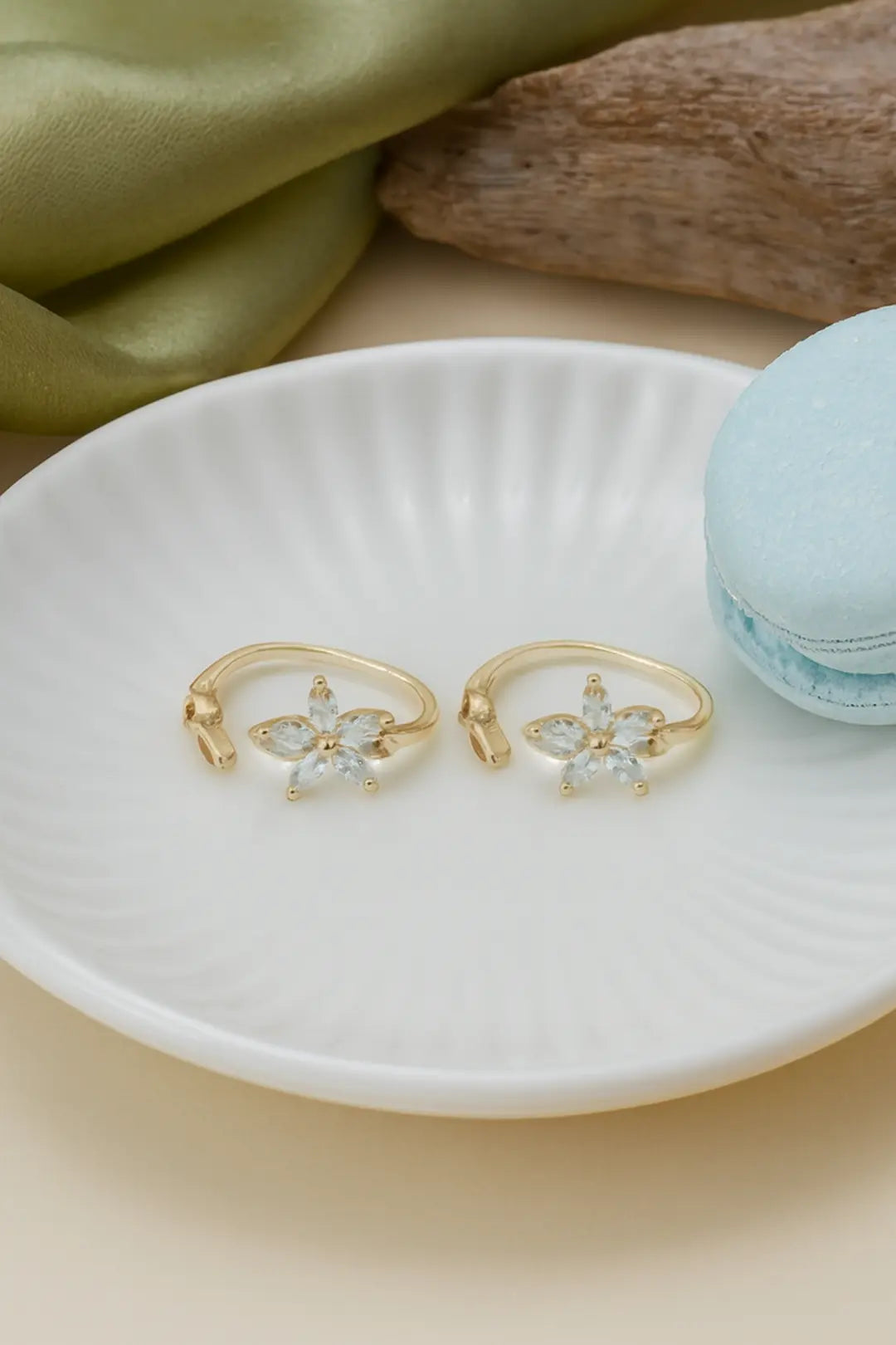 Floral Grace 925 Silver Adjustable Toe Ring (Rose Gold Finish)