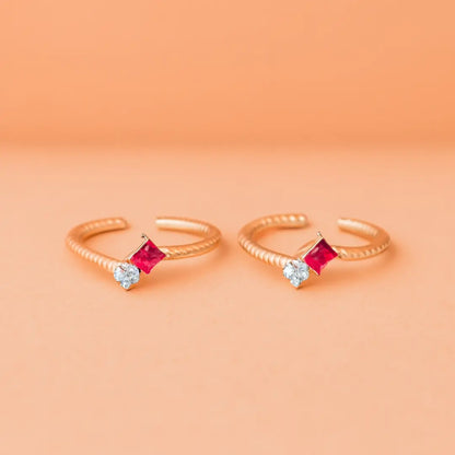 Twin Spark Radiance 925 Silver Adjustable Toe Ring