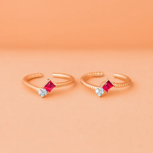 Twin Spark Radiance 925 Silver Adjustable Toe Ring