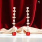 Crimson Elegance Rose Gold Drop Earrings - 925 Silver