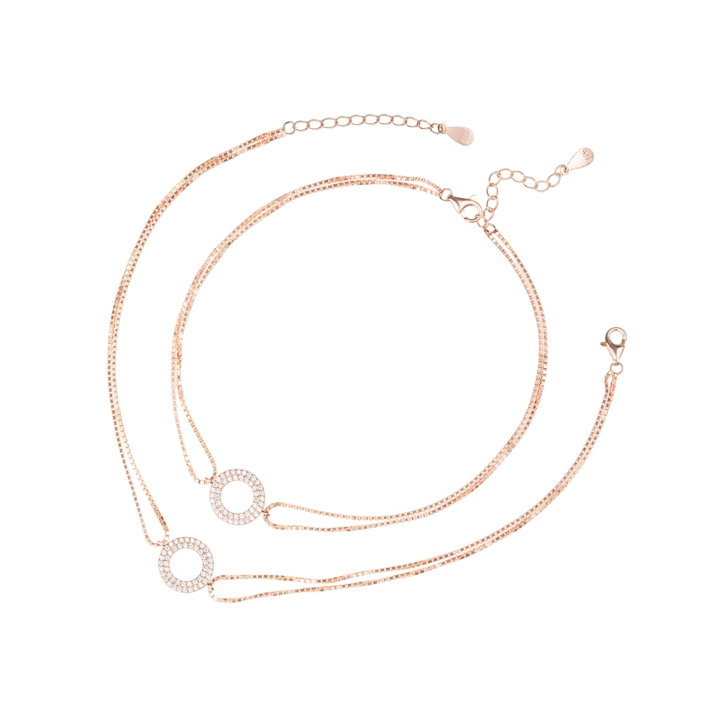 Celeste Halo Rose Gold Anklet