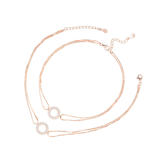 Celeste Halo Rose Gold Anklet