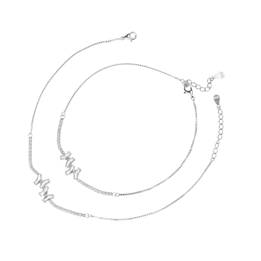 Starlight Symphony Silver Anklet - 925 Silver