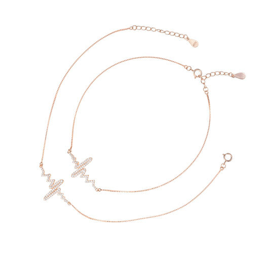 Rose Pulse Radiance Anklet - 925 Silver