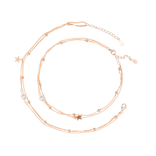 Celestial Charm Rose Gold Anklet
