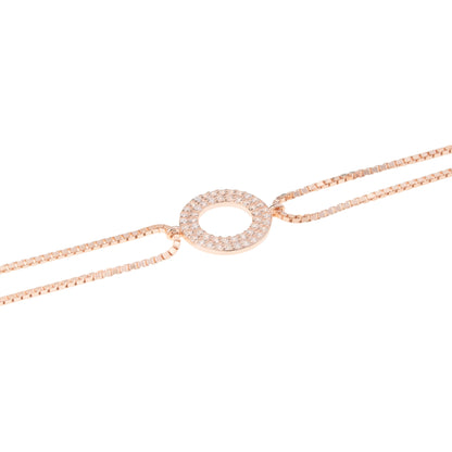 Celeste Halo Rose Gold Anklet - 925 Silver